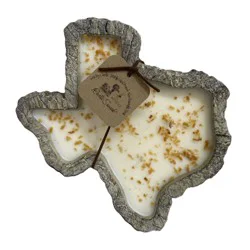Texas Proud Rustic Swank Boots & Bourbon Scented Texas-Shaped Candle
