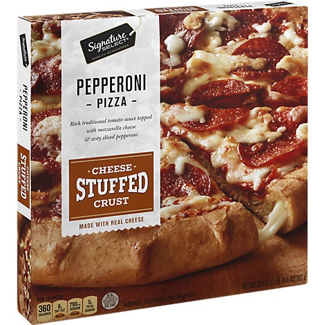 slide 1 of 1, Signature Select Pizza Pepperoni Cheese Stuffed Crust Frozen, 30.4 oz