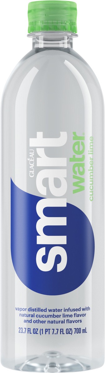 slide 5 of 7, Smartwater Cucumber Lime, Vapor Distilled Premium Bottled Water, 23.7 Fl Oz, 23.7 fl oz