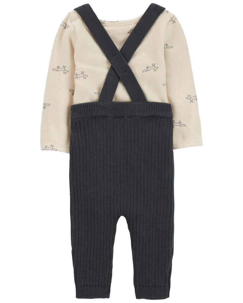 slide 3 of 4, Carter's Baby 2-Piece Bodysuit & Sweater Coveralls Ivory/Black 3M, 1 ct