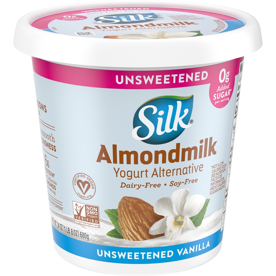 Silk Unsweetened Vanilla Almond Milk Yogurt Alternative 24oz Tub 24