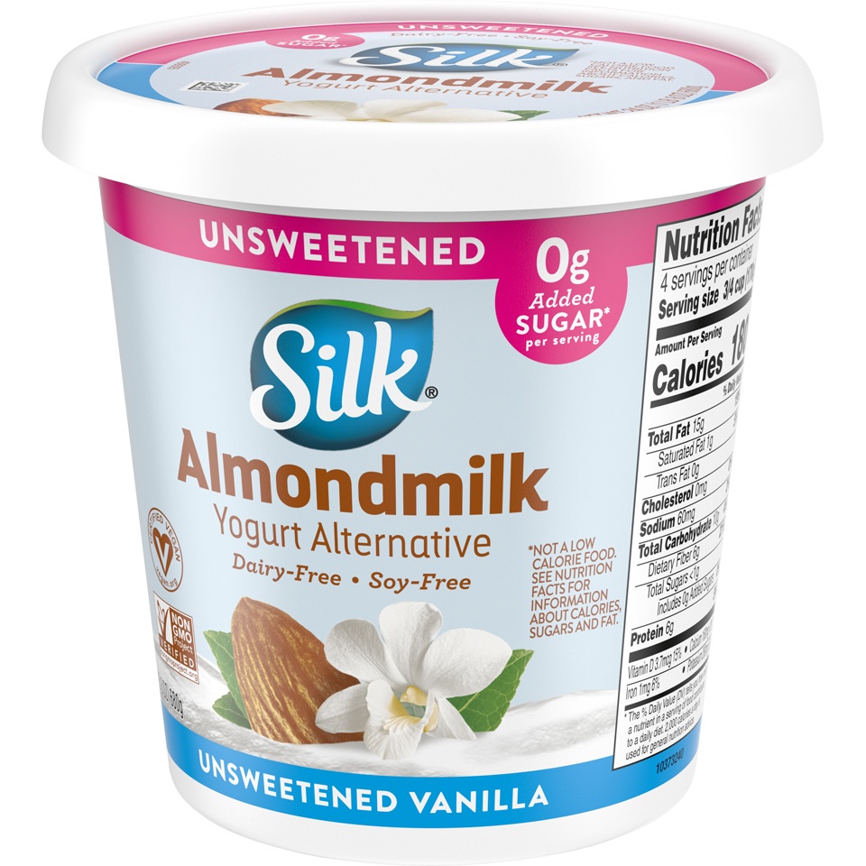 Silk Unsweetened Vanilla Almond Milk Yogurt Alternative 24oz Tub 24
