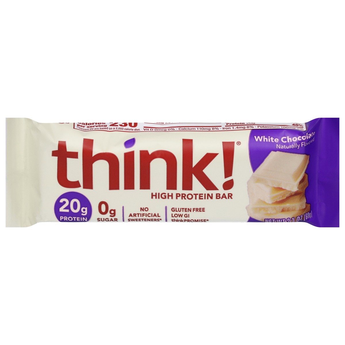 slide 1 of 7, think! White Chocolate High Protein Bar 2.1 oz, 2.1 oz