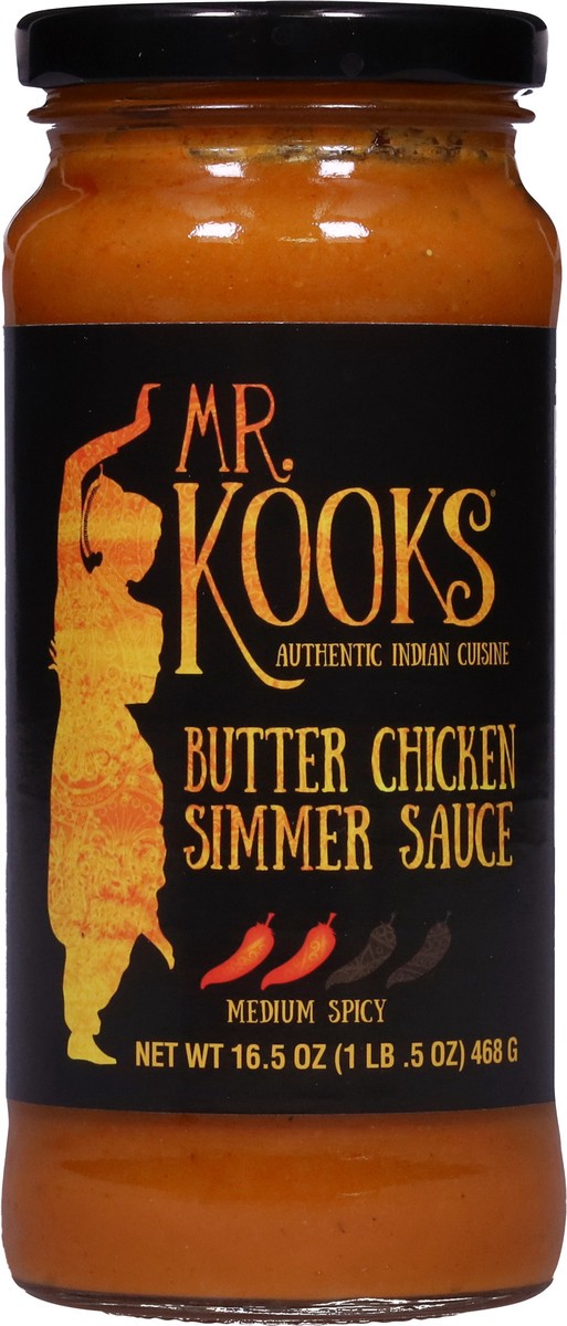 slide 5 of 13, Mr. Kooks Medium Spicy Butter Chicken Simmer Sauce 16.5 oz, 16.5 oz