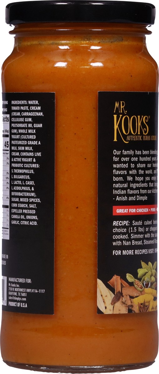 slide 3 of 13, Mr. Kooks Medium Spicy Butter Chicken Simmer Sauce 16.5 oz, 16.5 oz