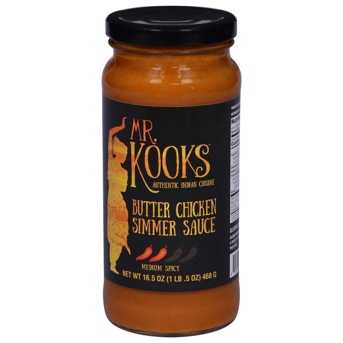 slide 4 of 13, Mr. Kooks Medium Spicy Butter Chicken Simmer Sauce 16.5 oz, 16.5 oz