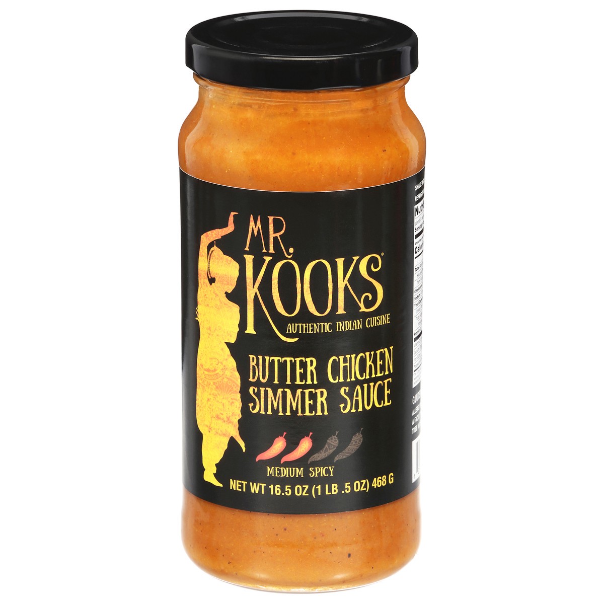 slide 1 of 13, Mr. Kooks Medium Spicy Butter Chicken Simmer Sauce 16.5 oz, 16.5 oz