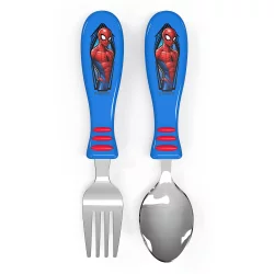 Zak Designs Zak Marvel Spider-Man Easy Grip 2pc Silverware Set Blue