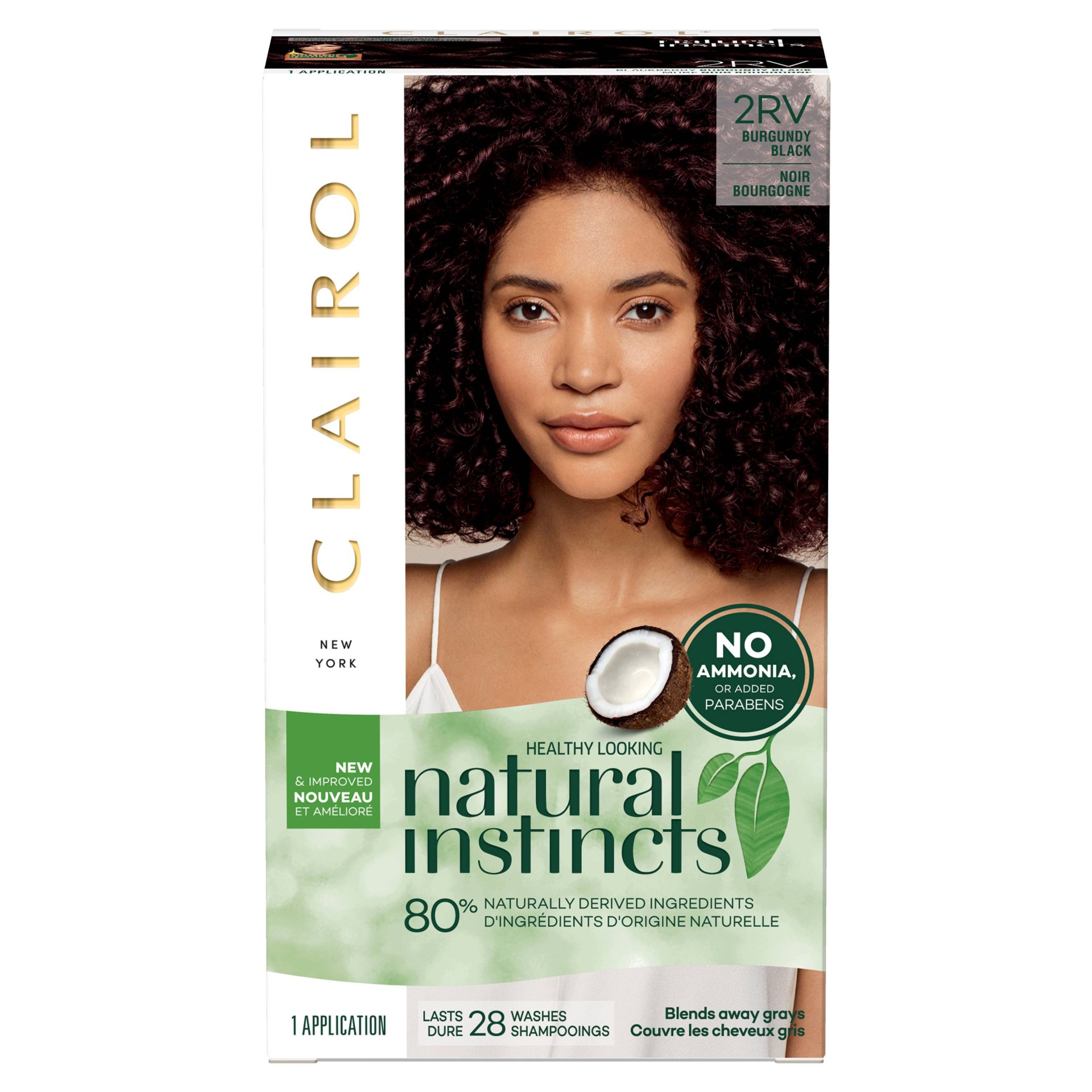 slide 1 of 4, Natural Instincts Clairol Non-Permanent Hair Color - 2RV Burgundy Black - 1 Kit, 1 ct