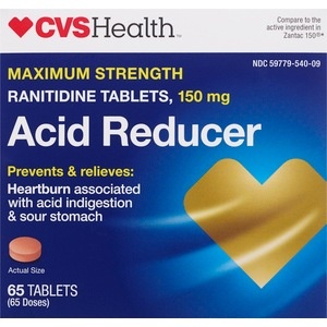 slide 1 of 1, CVS Health Acid Reducer Tablets Maximum Strength, 65 ct
