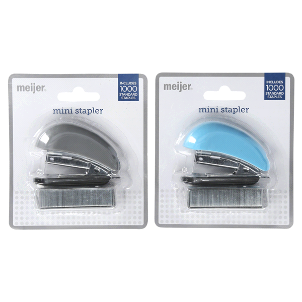 slide 1 of 1, Meijer Mini Stapler W/ Staples, 1 ct