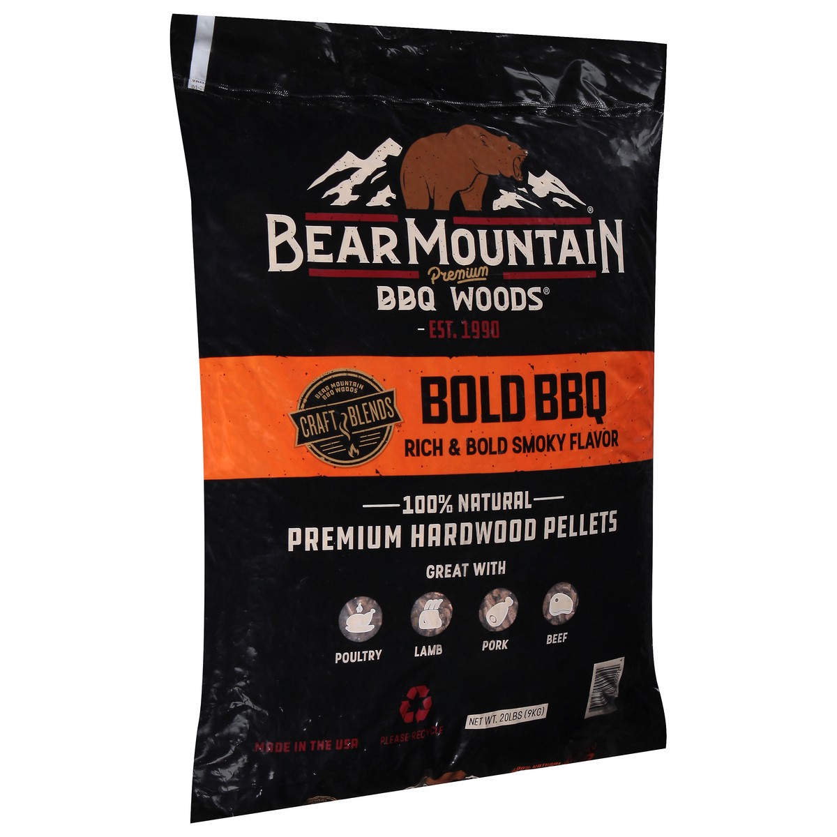 slide 2 of 9, Bear Mountain BBQ Woods Bold BBQ Premium Hardwood Pellets 20 lb, 20 lb