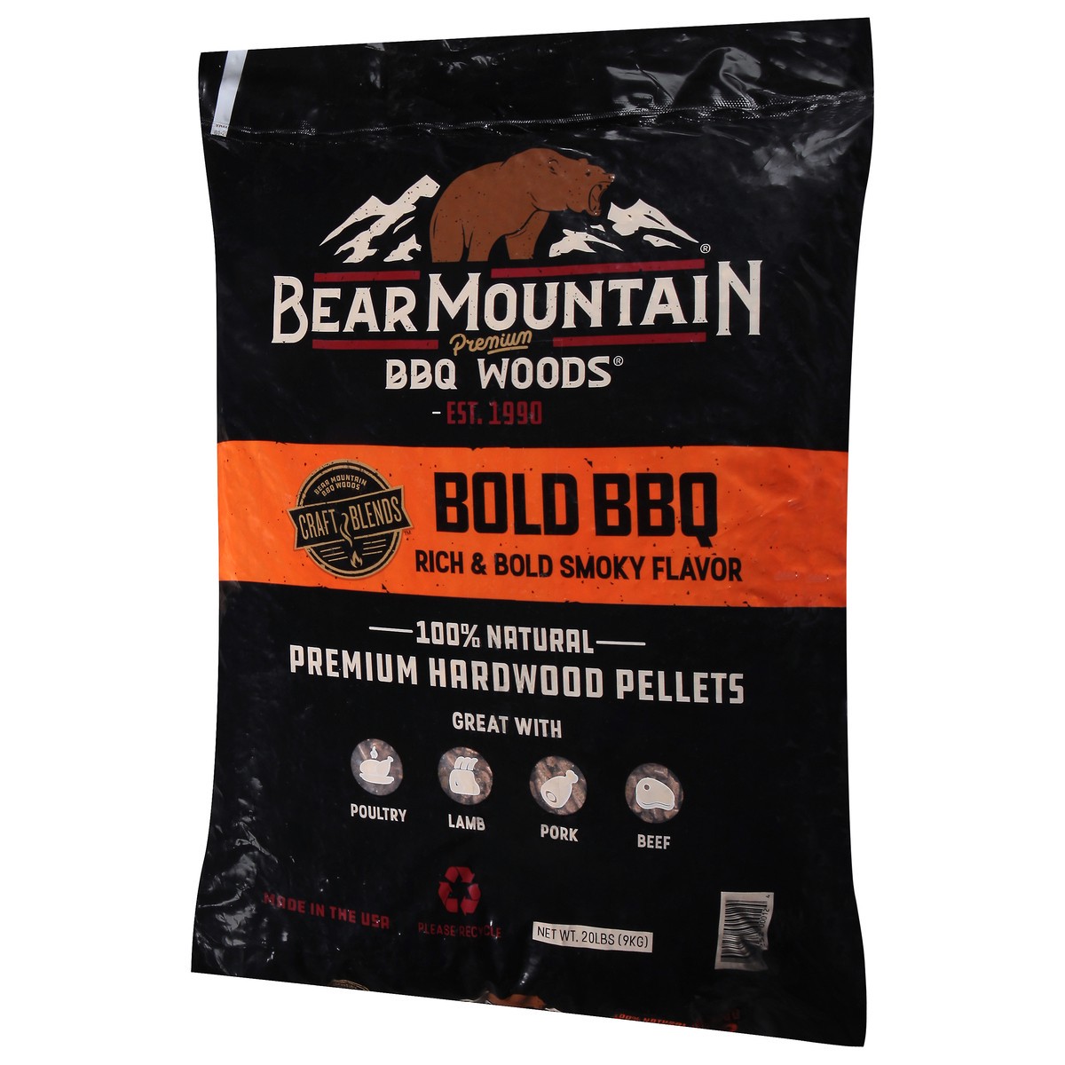 slide 3 of 9, Bear Mountain BBQ Woods Bold BBQ Premium Hardwood Pellets 20 lb, 20 lb