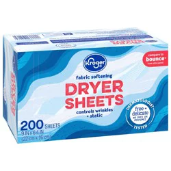 Kroger Fabric Softening Free & Delicate Dryer Sheets