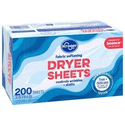 Kroger Fabric Softening Free & Delicate Dryer Sheets