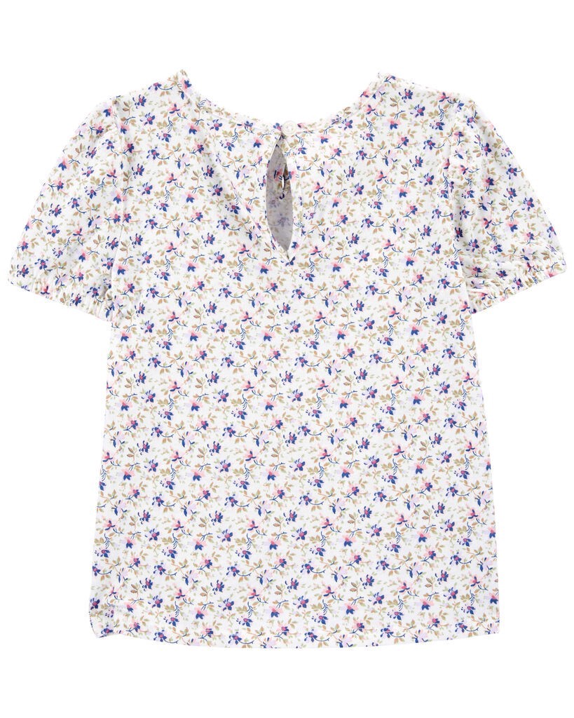 slide 3 of 3, Oshkosh Toddler Floral Print Casual Top White 2T, 1 ct