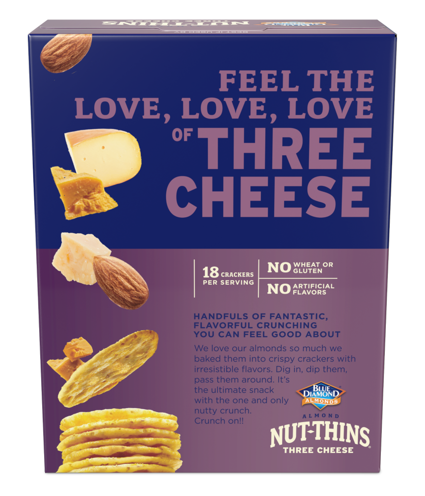 slide 3 of 5, Blue Diamond Nut-Thins Almond Three Cheese Rice Cracker Snacks 4.25 oz, 4.25 oz