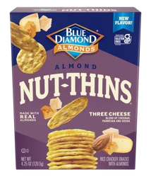 Blue Diamond Nut-Thins Almond Three Cheese Rice Cracker Snacks 4.25 oz