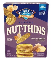 Blue Diamond Nut-Thins Almond Three Cheese Rice Cracker Snacks 4.25 oz