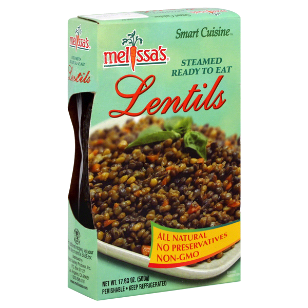 slide 1 of 1, Melissa's Smart Cuisine Lentils, Steamed, 9 oz