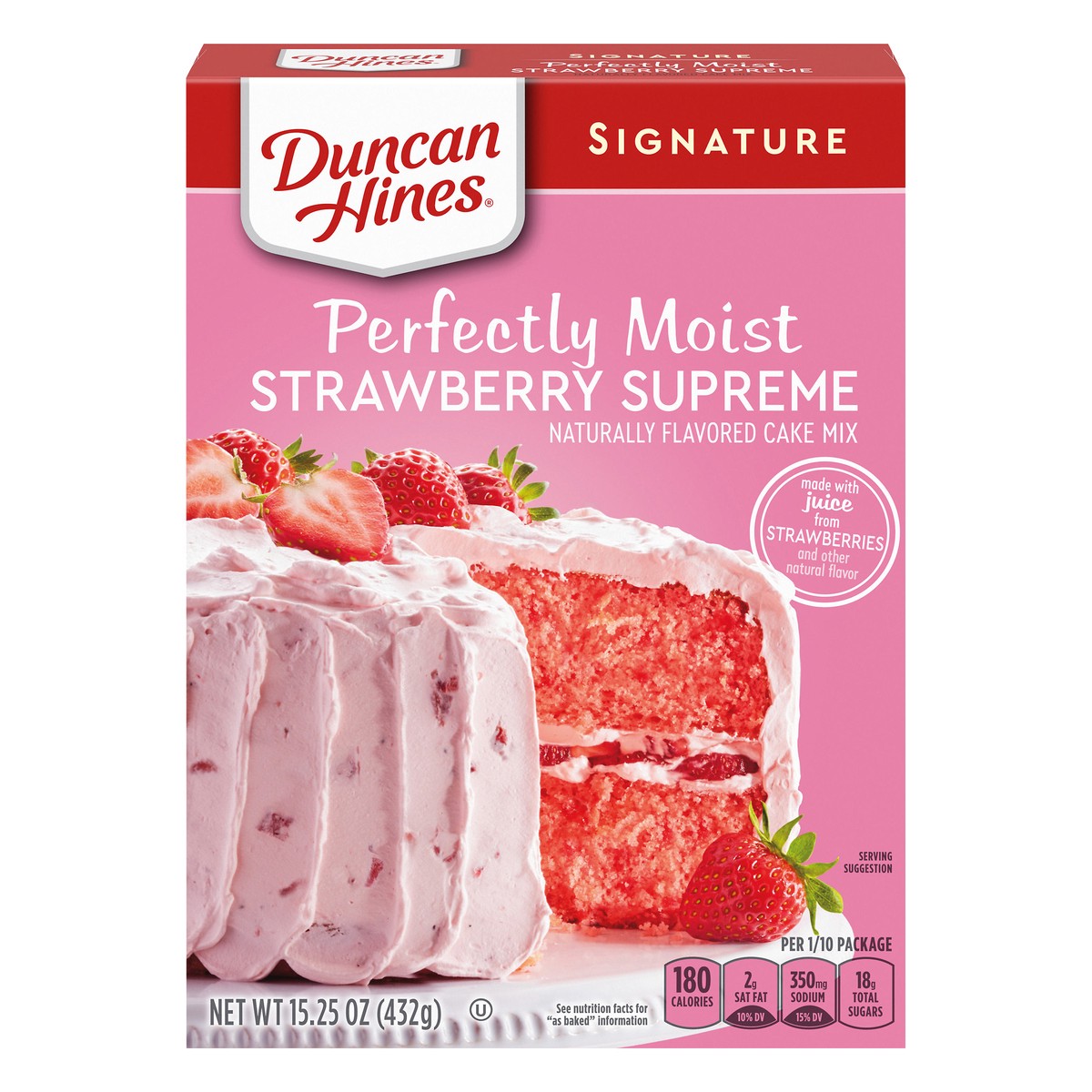 slide 7 of 13, Duncan Hines Signature Perfectly Moist Strawberry Supreme Cake Mix 15.25 oz, 15.25 oz