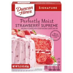 Duncan Hines Strawberry Supreme Flavored Cake Mix, 15.25 oz.