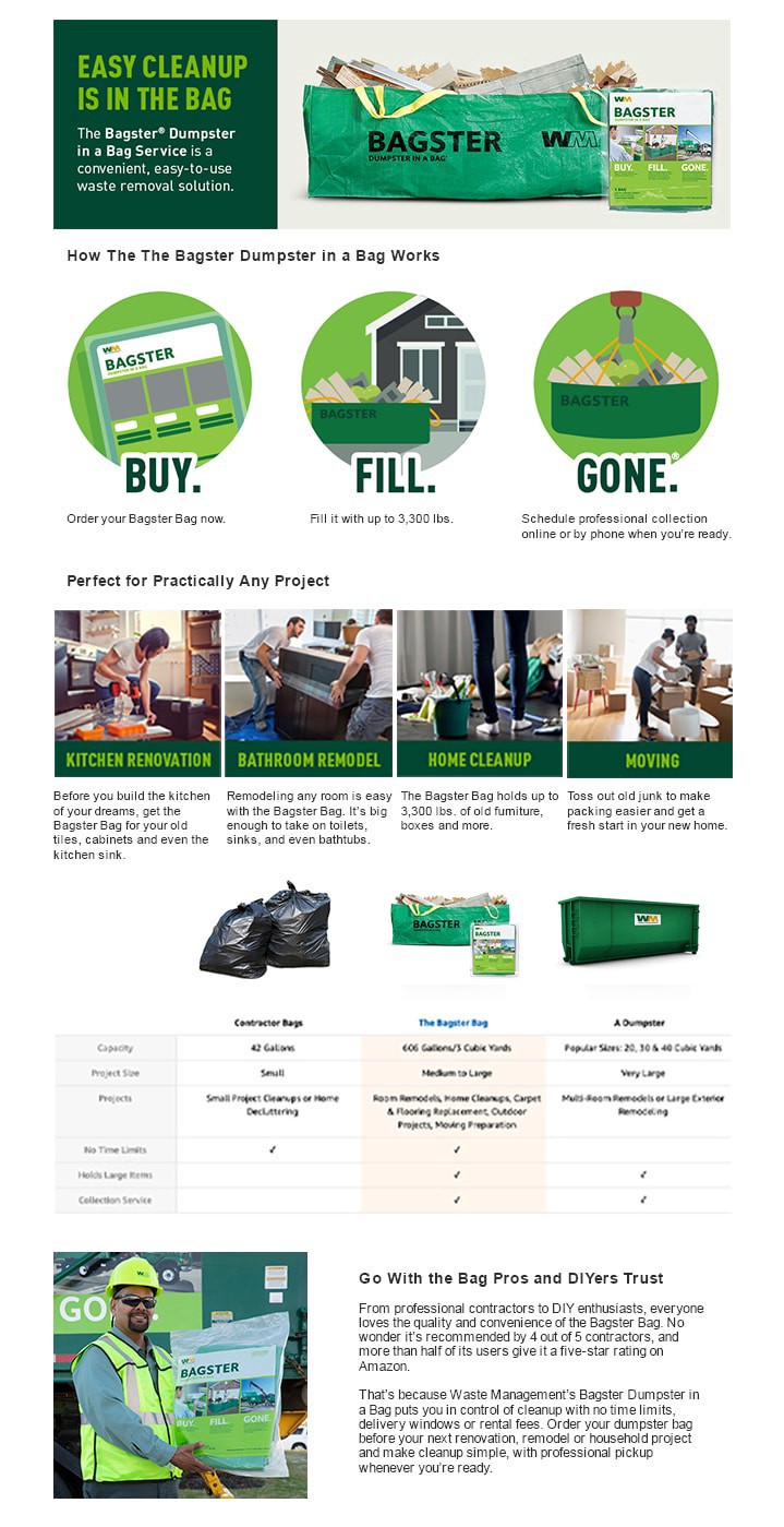 slide 4 of 6, Bagster Dumpster - a Bag - Green, 1 ct