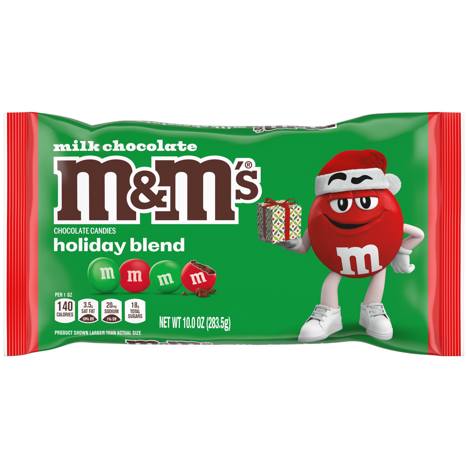 slide 1 of 8, M&M's Milk Chocolate Christmas Candy, 10 Oz Bag, 10 oz