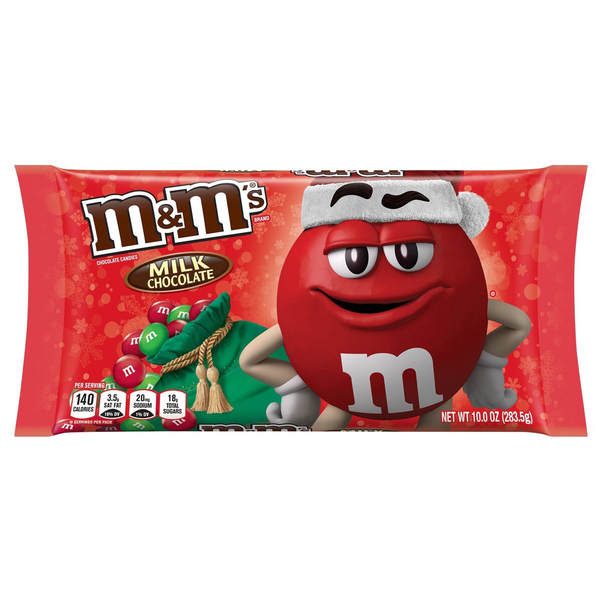 slide 1 of 8, M&M's Holiday Milk Chocolate Candy, 10.144 oz