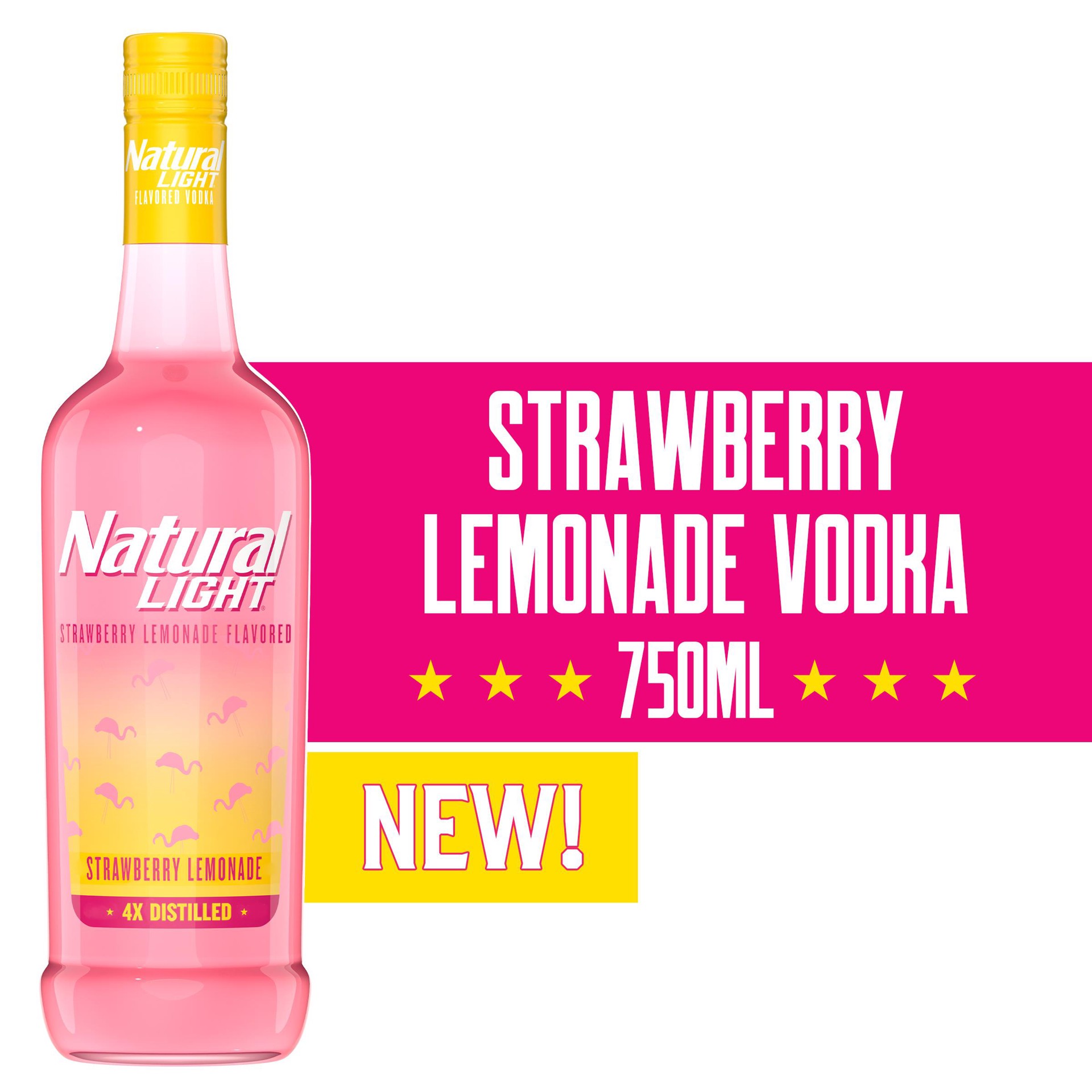 slide 3 of 7, Natural Light Vodka, Strawberry Lemonade Flavored Vodka, 750 mL Bottle, 750 ml