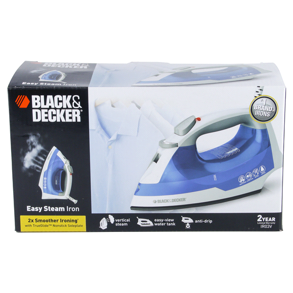 BLACK+DECKER IR03V Easy Steam Compact Iron, Blue