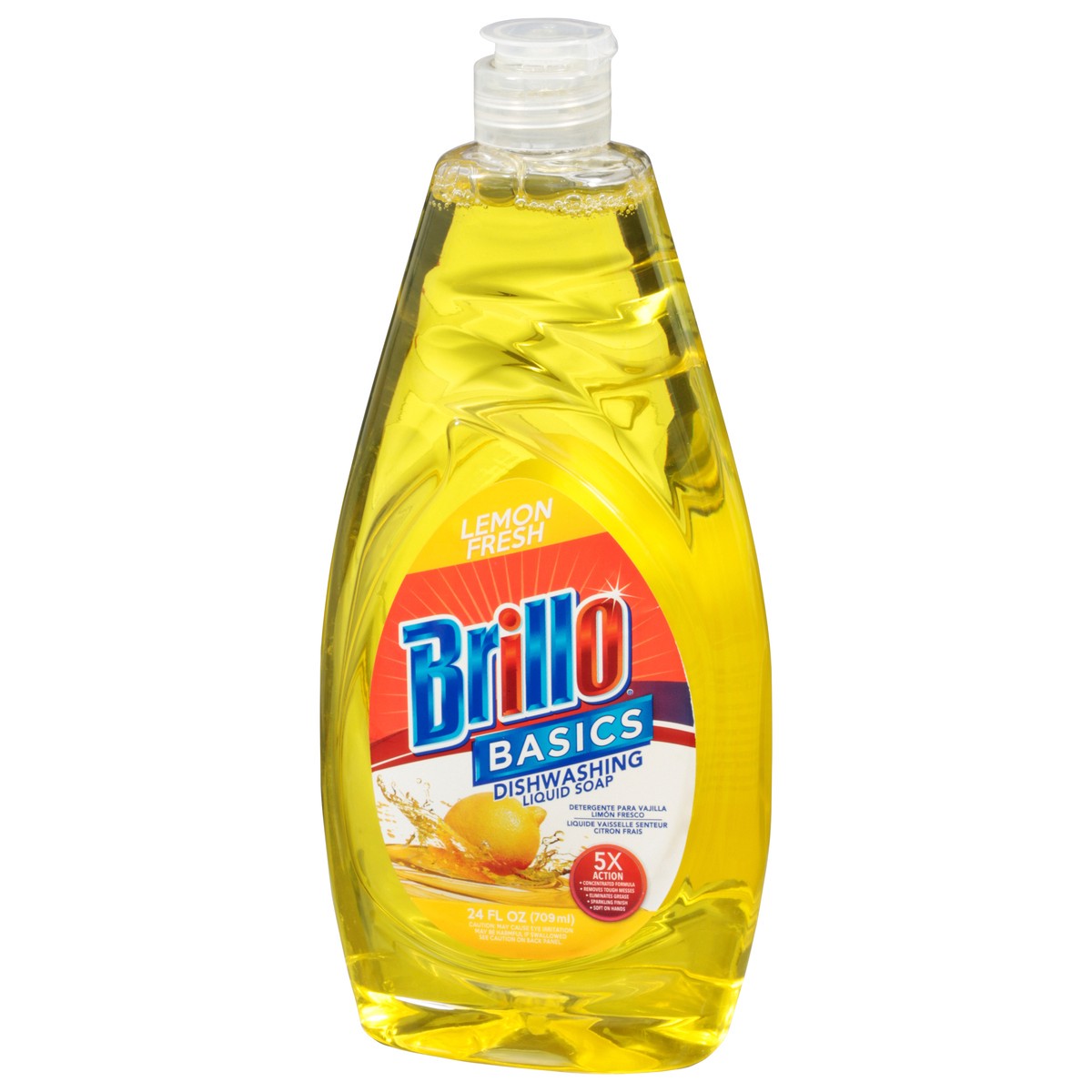 slide 3 of 9, Brillo Dish Det. Lemon 12Ct/24Oz, 24 oz