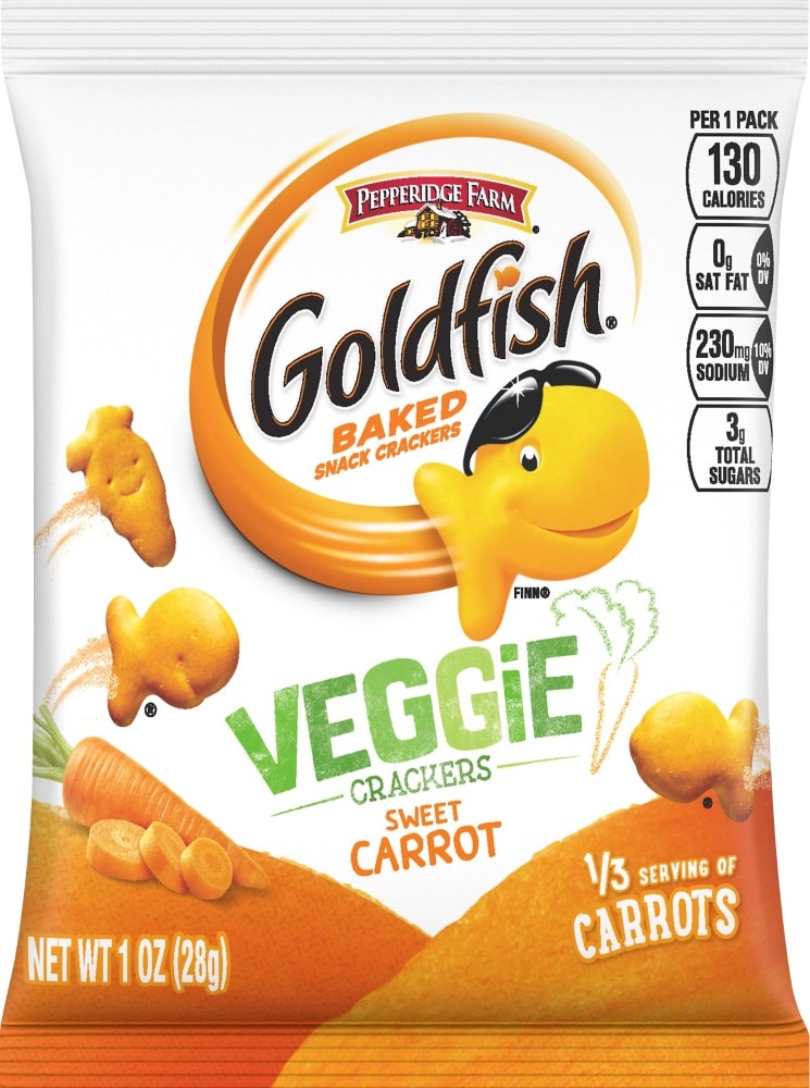 slide 1 of 1, Goldfish Sweet Carrot Baked Veggie Crackers, 1 oz