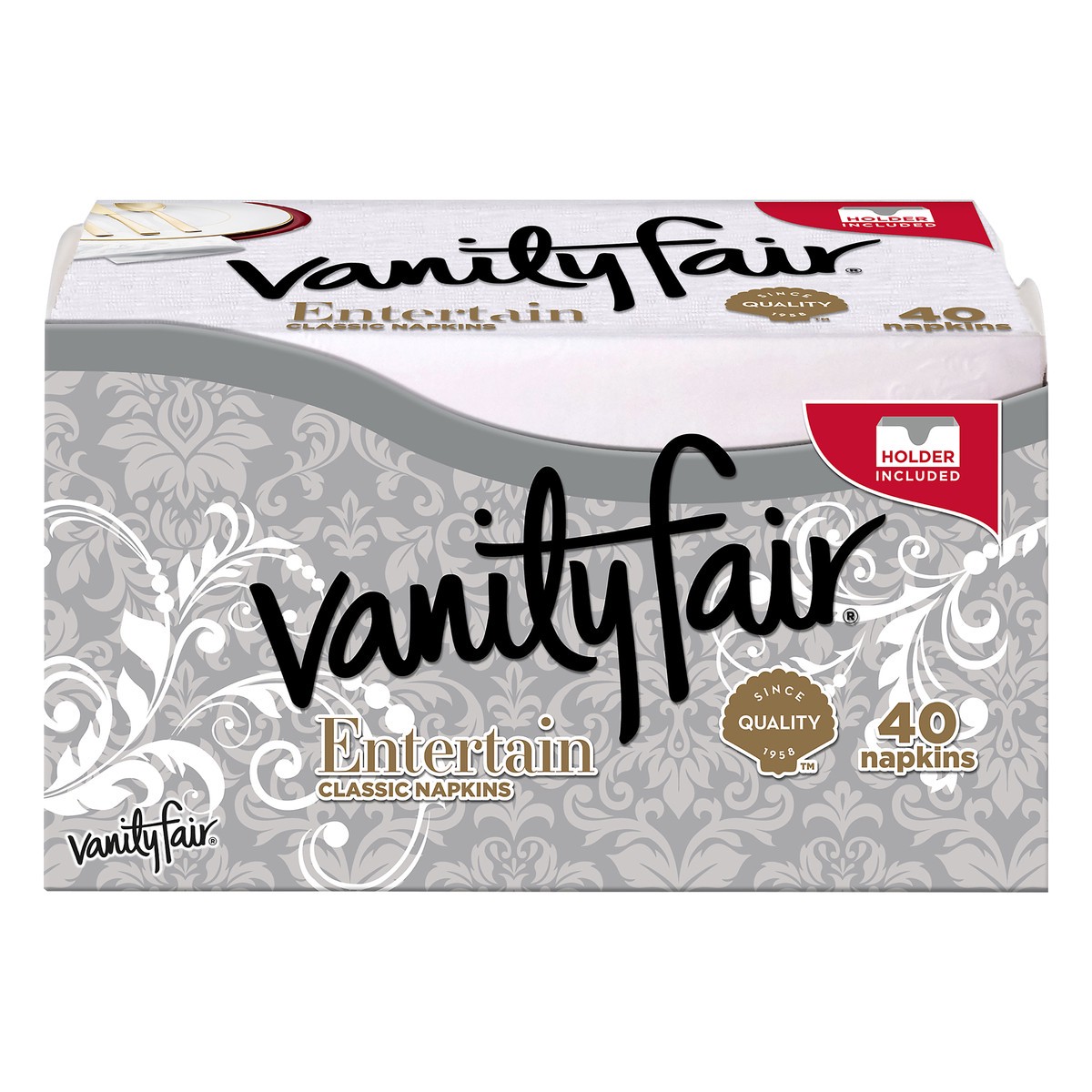 slide 1 of 3, Vanity Fair Entertain Classic Napkins 40 ea, 40 ct