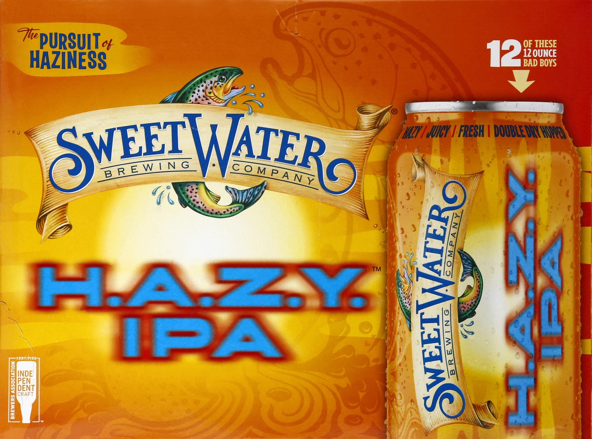 slide 7 of 9, SweetWater Brewing Co Hazy IPA Beer 12 ea, 144 fl oz