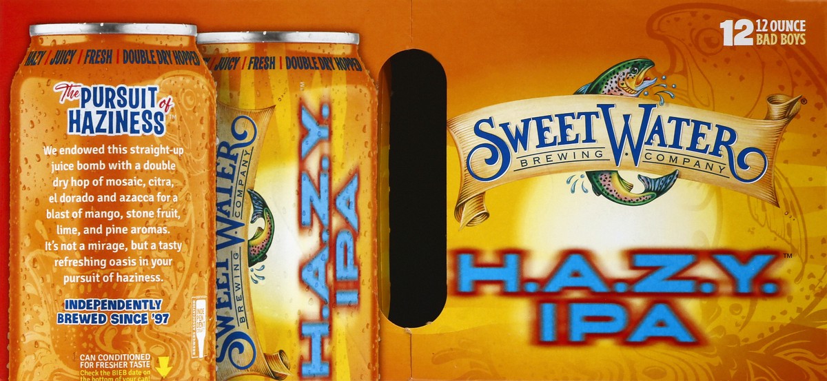 slide 4 of 9, SweetWater Brewing Co Hazy IPA Beer 12 ea, 144 fl oz