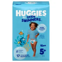 Little Swimmers Disposable Swim Diapers, Size 5-6 (32+ lbs), 17 Ct