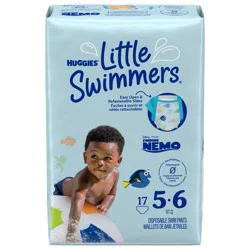 Little Swimmers Disposable Swim Diapers, Size 5-6 (32+ lbs), 17 Ct
