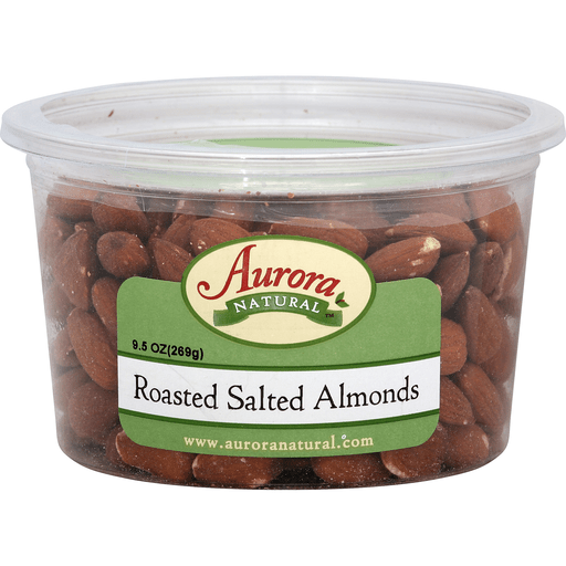 slide 1 of 1, Aurora Natural Almonds, Roasted, Salted, 9.5 oz