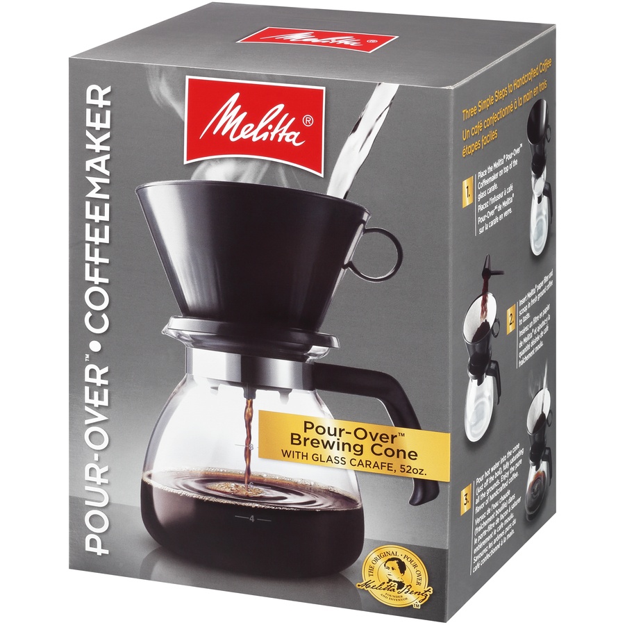 slide 3 of 6, Melitta Cone Filter Pour Over Coffeemaker, 1 ct