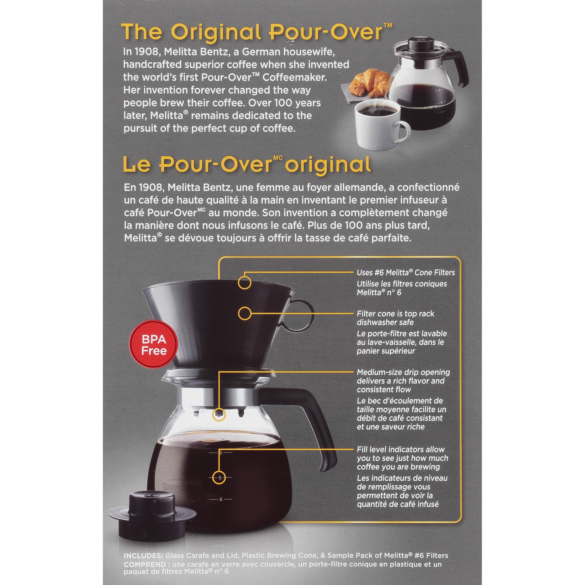 slide 5 of 6, Melitta Cone Filter Pour Over Coffeemaker, 1 ct