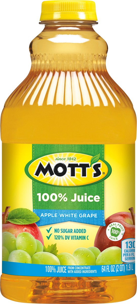 slide 5 of 7, Mott's 100% Apple White Grape Juice- 64 fl oz, 64 fl oz