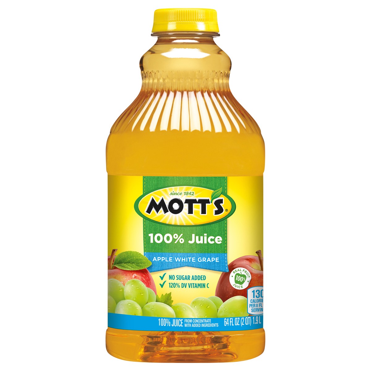 slide 1 of 7, Mott's 100% Apple White Grape Juice- 64 fl oz, 64 fl oz