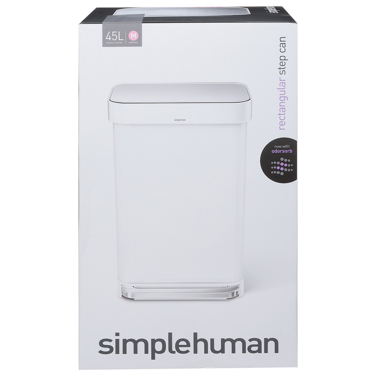 slide 1 of 10, simplehuman 45 Liter Rectangular Step Can 1 ea, 45 liter