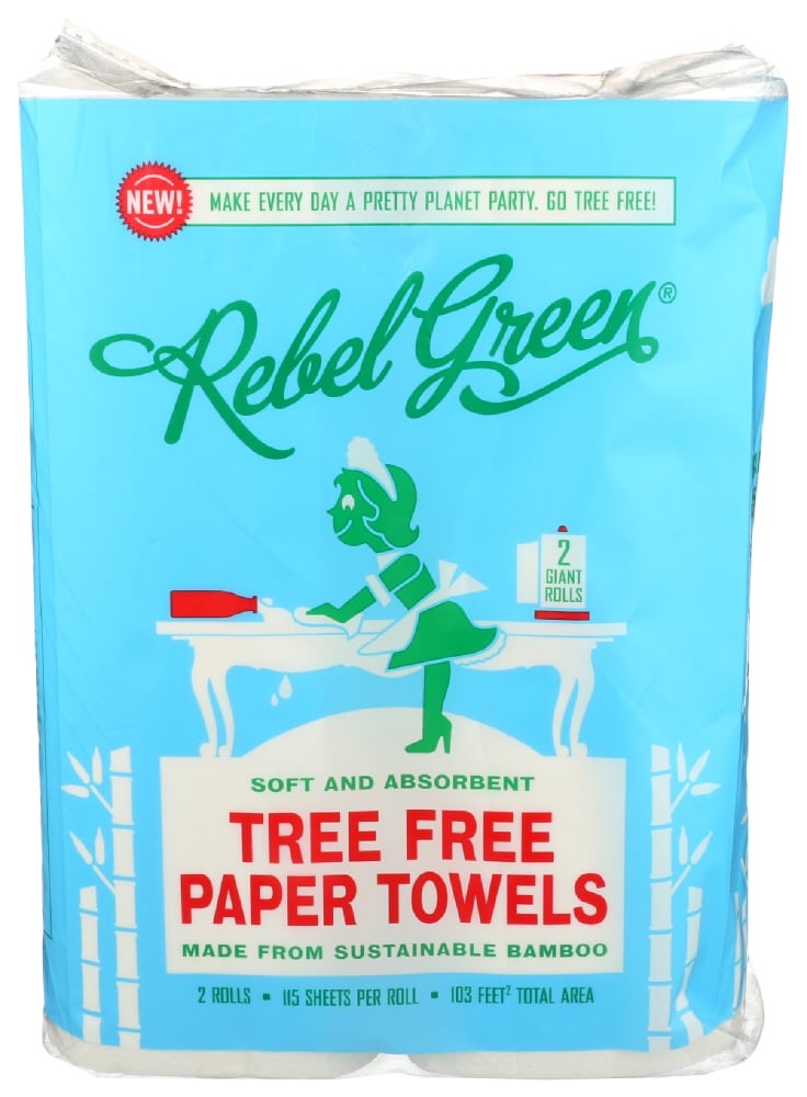 slide 1 of 1, Rebel Green Tree Free Paper Towels, 2 ct