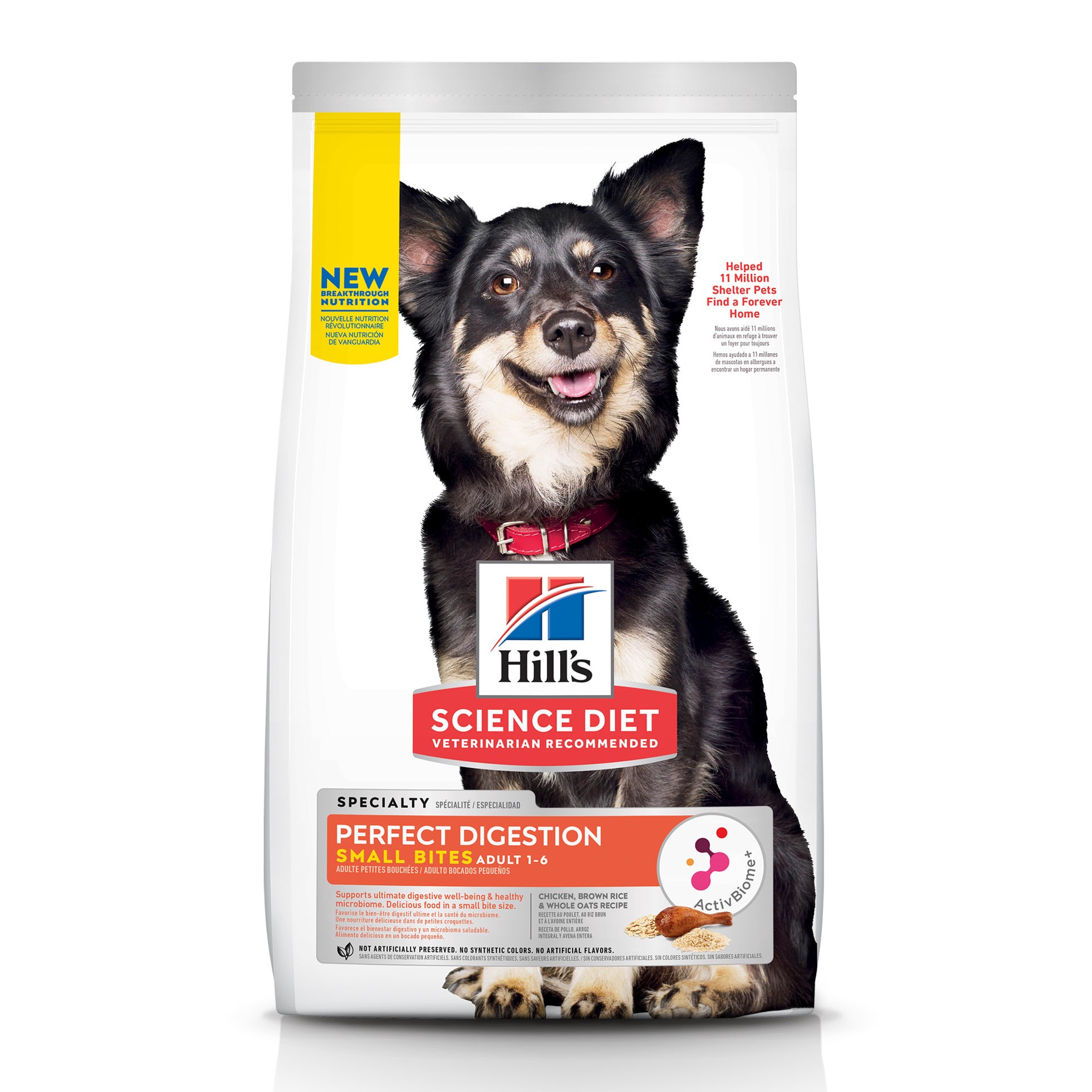 slide 1 of 1, Hill's Science Diet Perfect Digestion Small Bites Adult Dry Dog Food - Chicken, Whole Oats & Rice, 3.5 lb