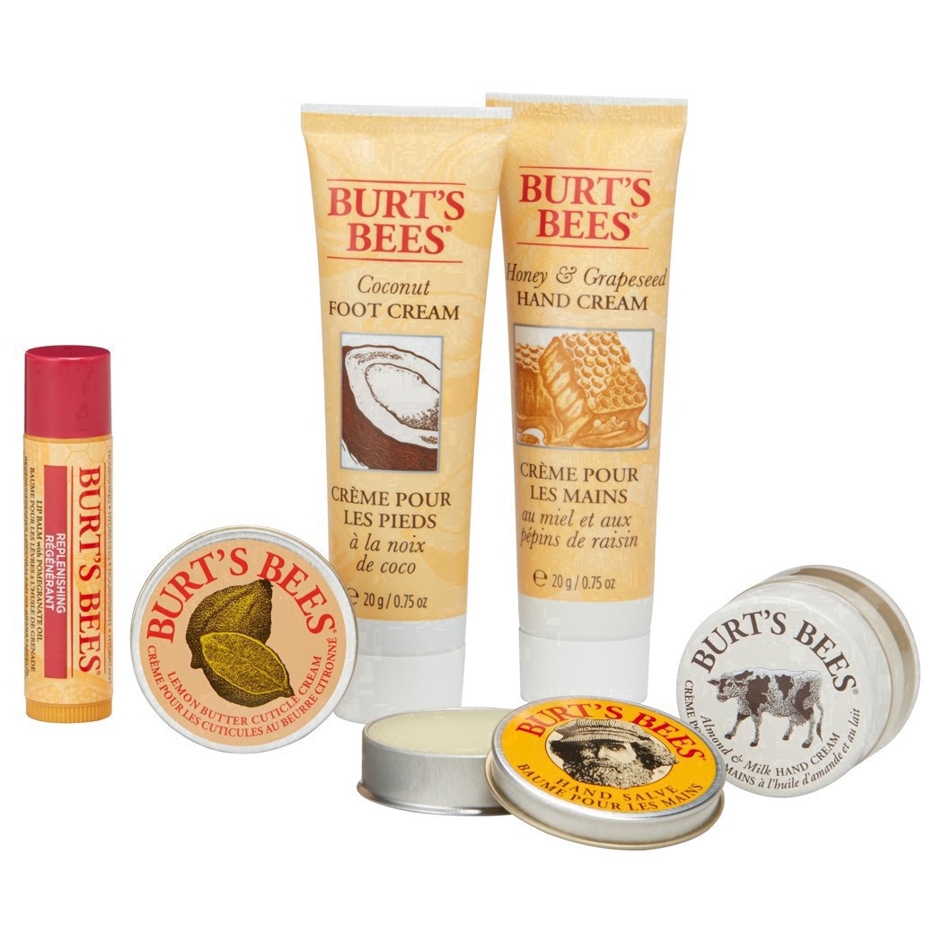 slide 10 of 35, Burt's Bees Tips and Toes Gift Set, 6 Travel Size Products in Gift Box - 2 Hand Creams, Foot Cream, Cuticle Cream, Hand Salve and Lip Balm, 1 ct