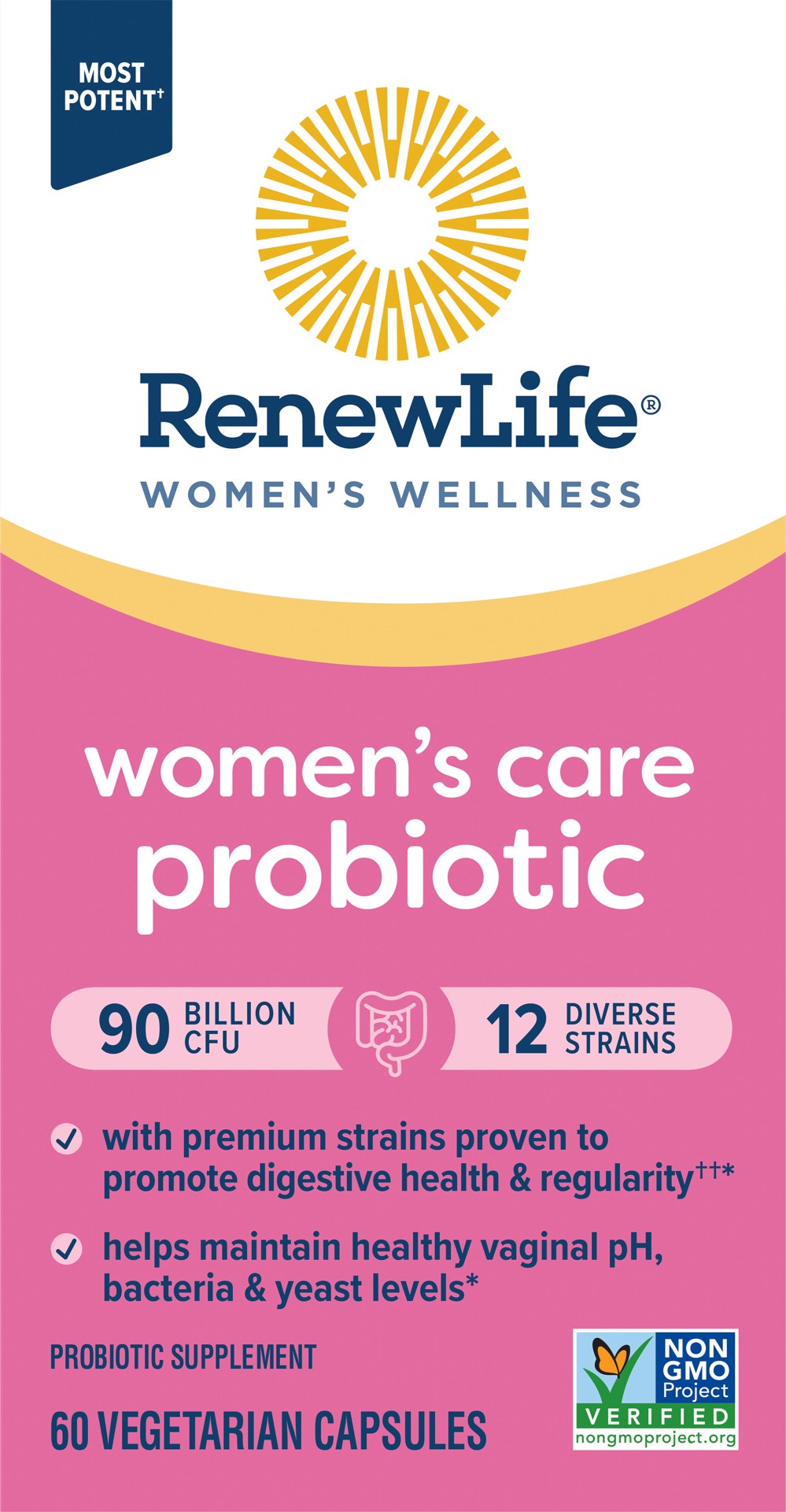 slide 1 of 5, Renew Life Women's Probiotic Supplement, 60 Vegetarian Capsules, 90 Billion CFU, 60 ct