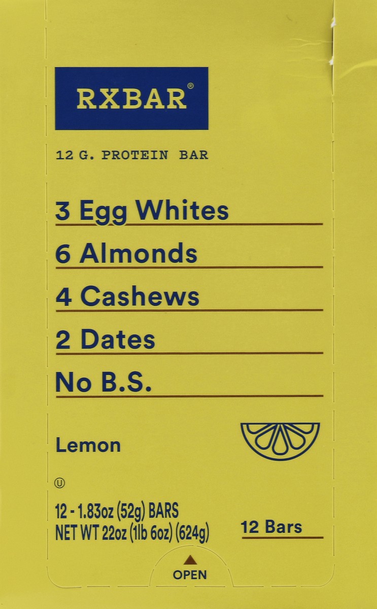 slide 5 of 13, RXBAR Protein Bars, Lemon, 22 oz, 12 Count, 22 oz