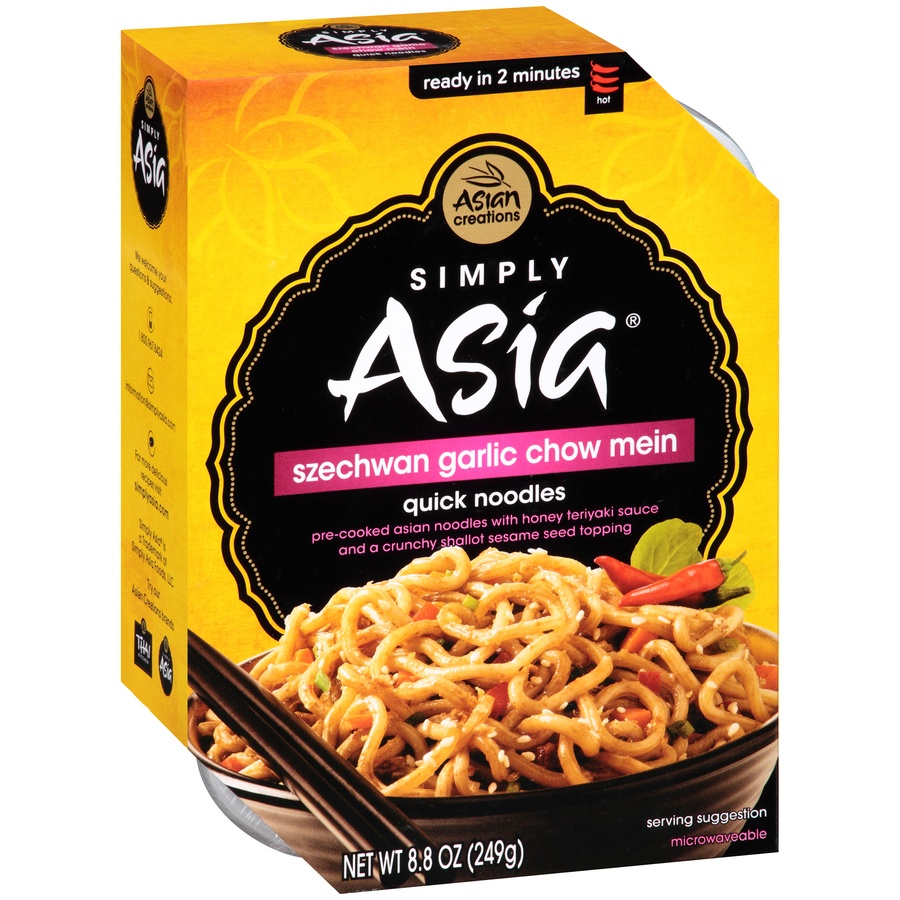 slide 2 of 3, Simply Asia Szechwan Garlic Chow Mein Quick Noodles, 8.8 oz